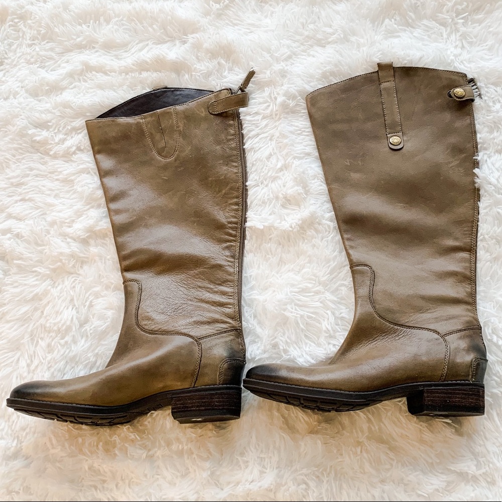 NWOB Sam Edelman Taupe Penny Leather Riding Boots